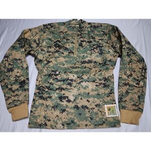 USMC FROG MARPAT Woodland Digital Camo Combat Shirt Flame Resistant Sm Regular